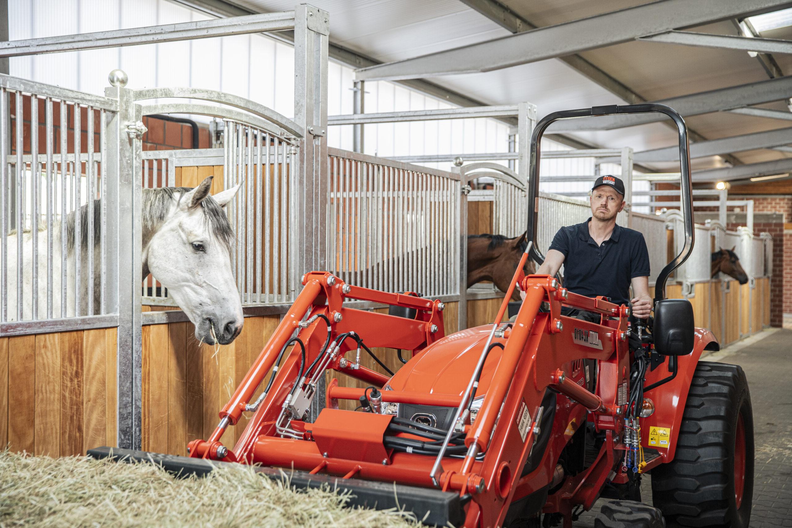 Kioti tractor for horse farm maintenance